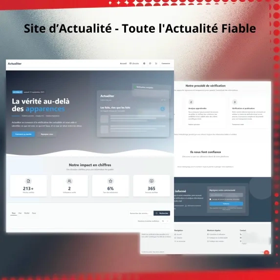 Actualiter - Page d'accueil avec système de vérification des actualités